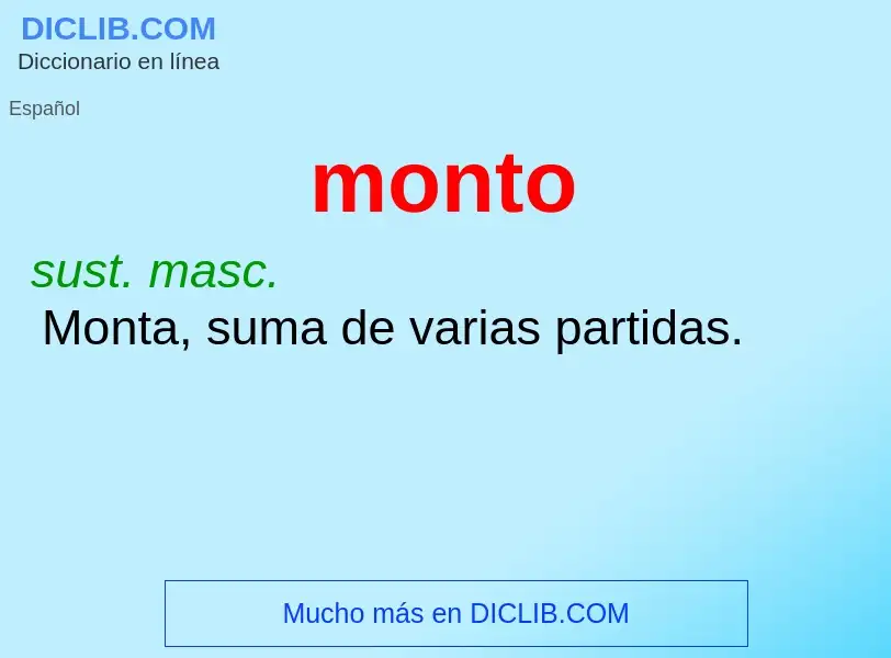 What is monto - definition