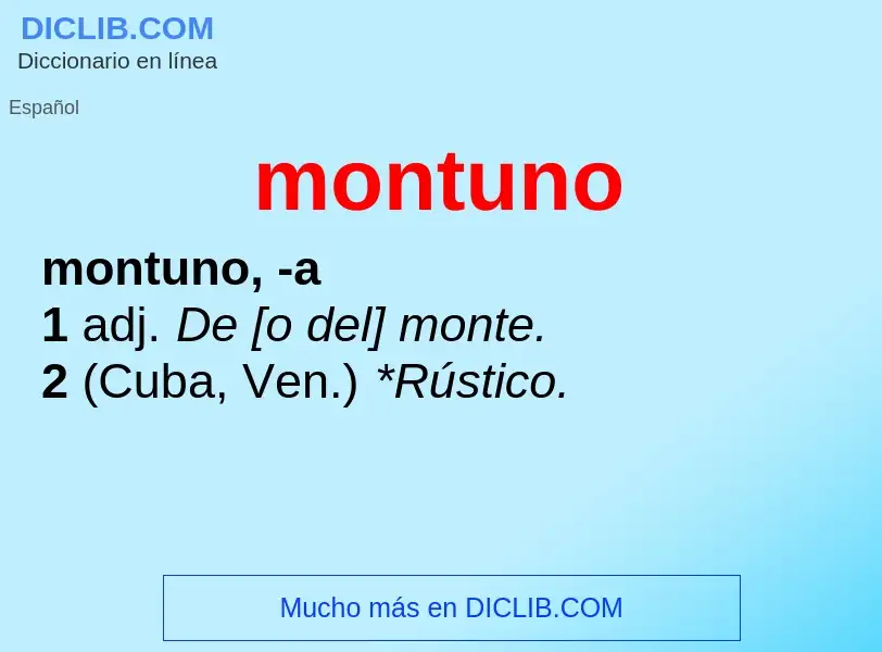 What is montuno - definition