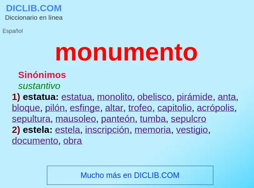 Was ist monumento - Definition