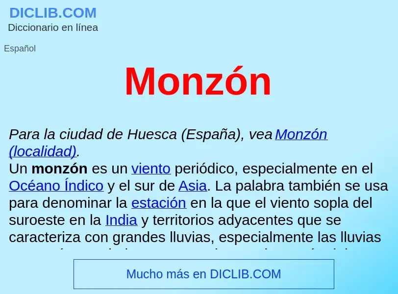 ¿Qué es Monzón ? - significado y definición