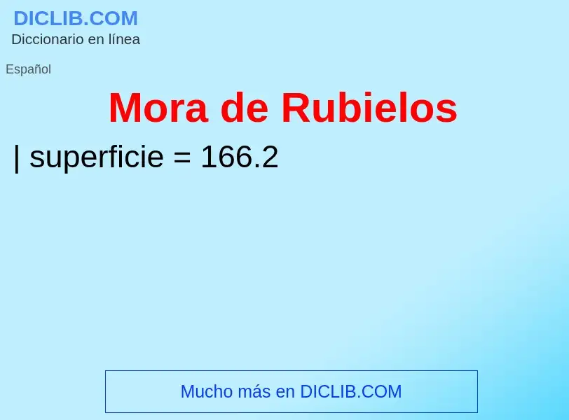 ¿Qué es Mora de Rubielos? - significado y definición