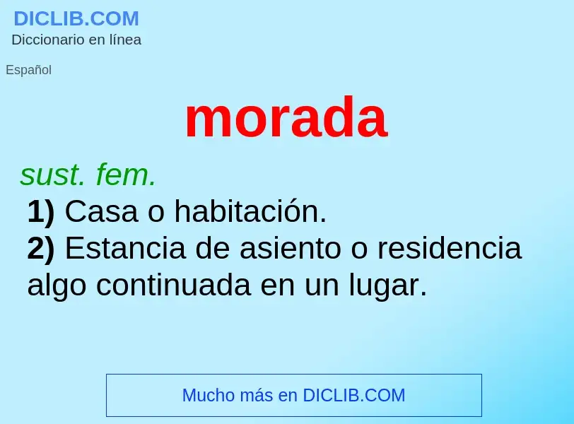 What is morada - meaning and definition