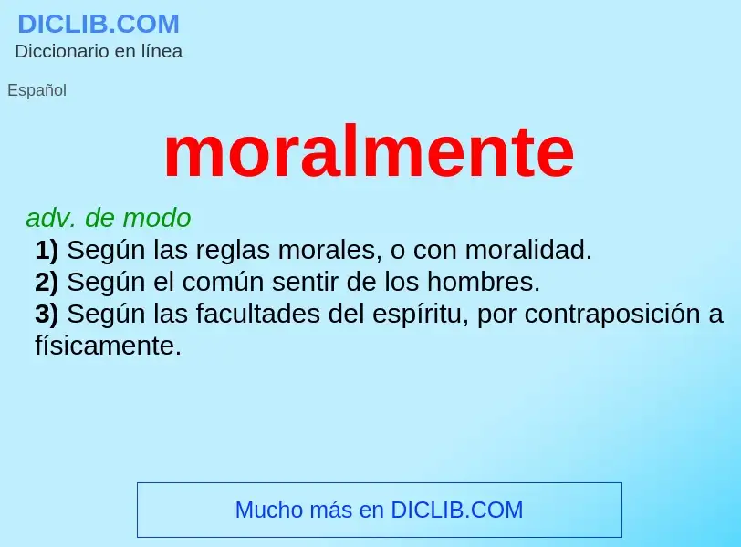 What is moralmente - meaning and definition