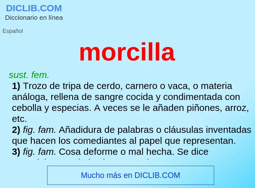 O que é morcilla - definição, significado, conceito