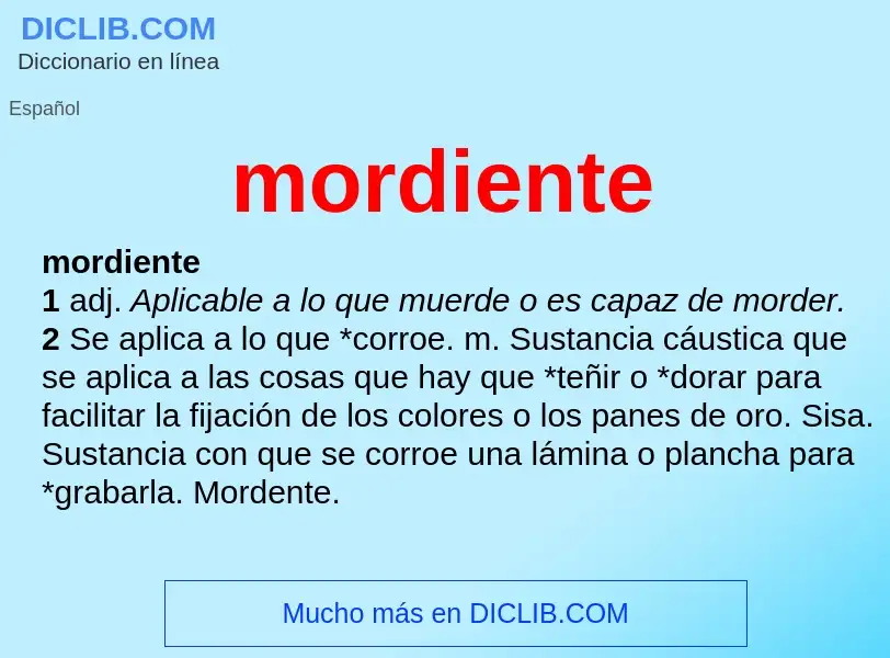 What is mordiente - definition