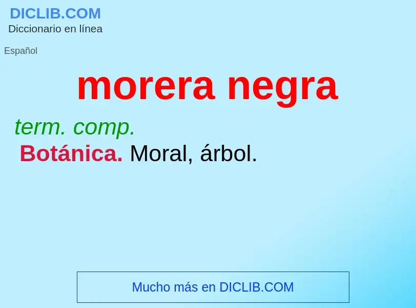 What is morera negra - meaning and definition