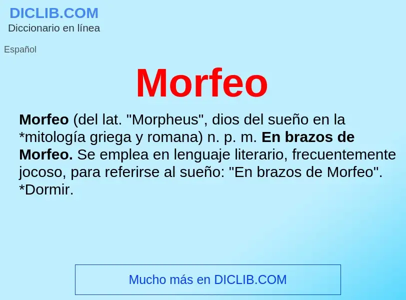 ¿Qué es Morfeo? - significado y definición