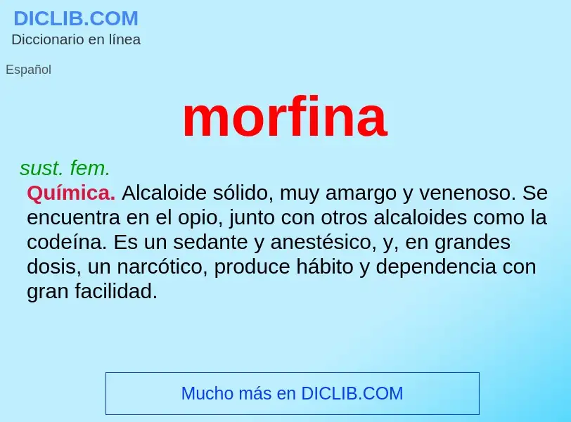 Wat is morfina - definition