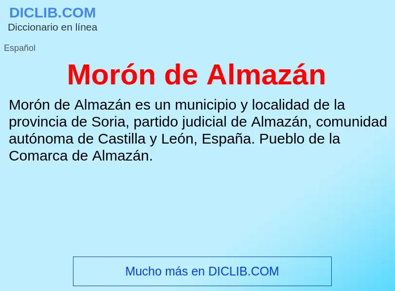 Что такое Morón de Almazán - определение