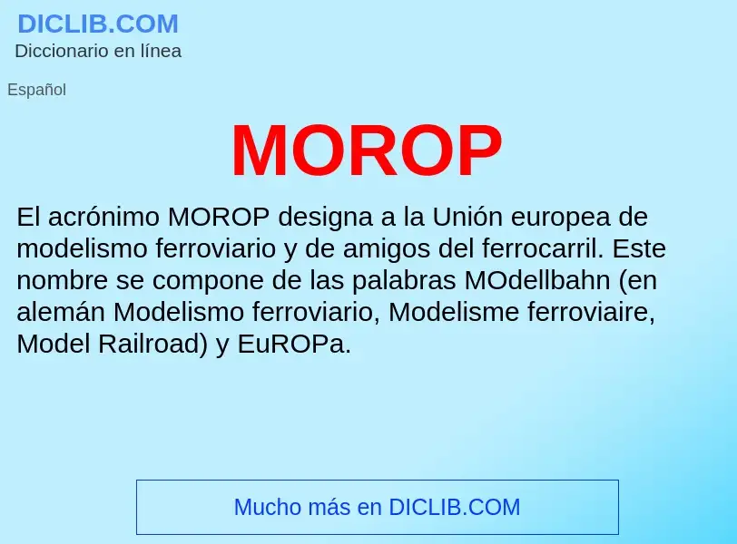 Wat is MOROP - definition