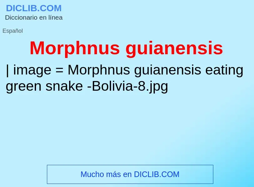 Что такое Morphnus guianensis - определение