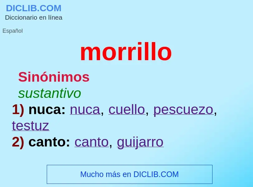 ¿Qué es morrillo? - significado y definición