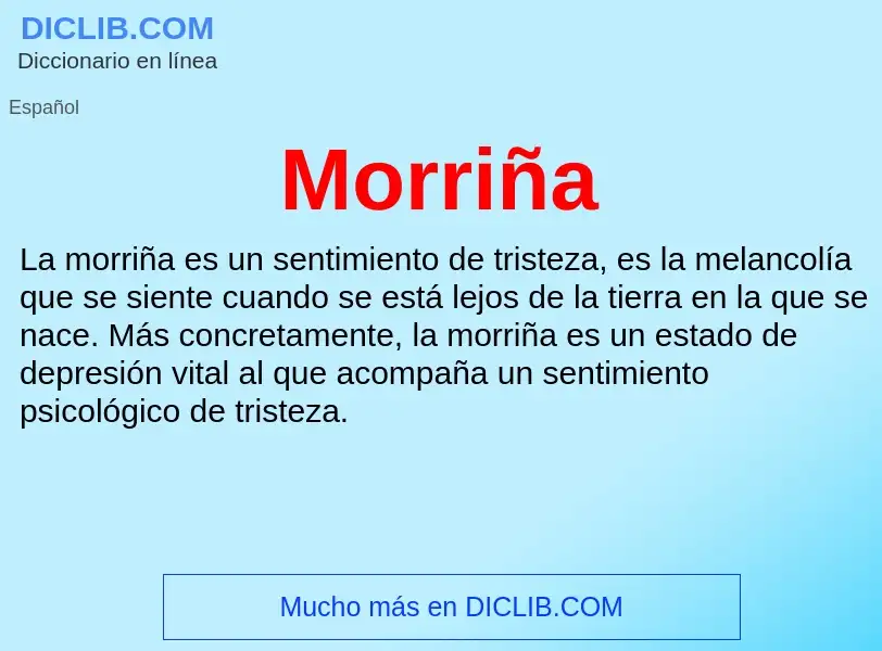 Was ist Morriña - Definition