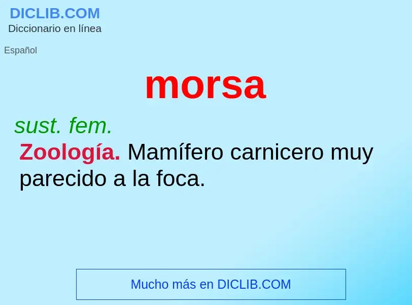 ¿Qué es morsa? - significado y definición