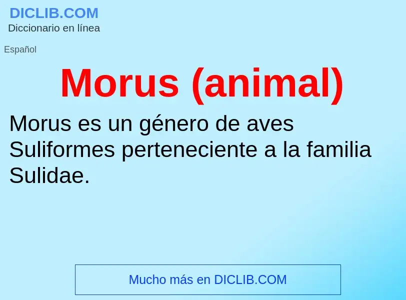 ¿Qué es Morus (animal)? - significado y definición