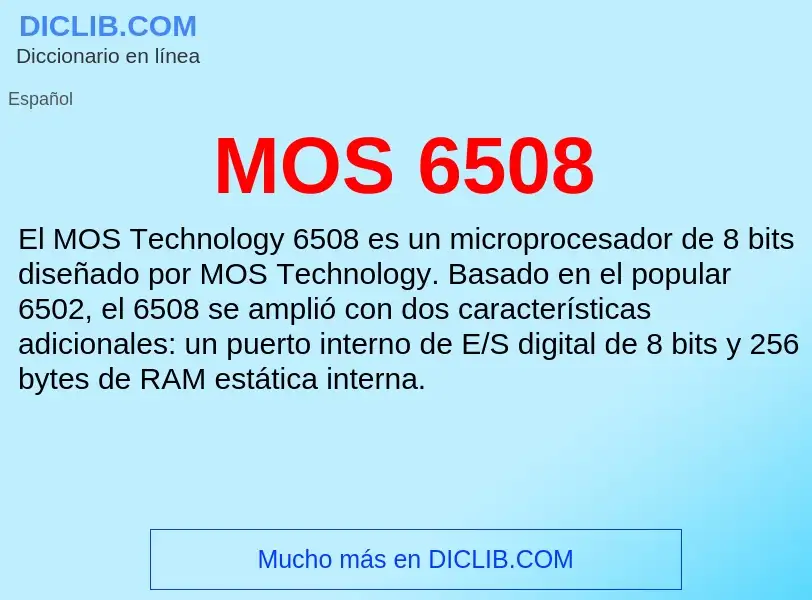 Wat is MOS 6508 - definition