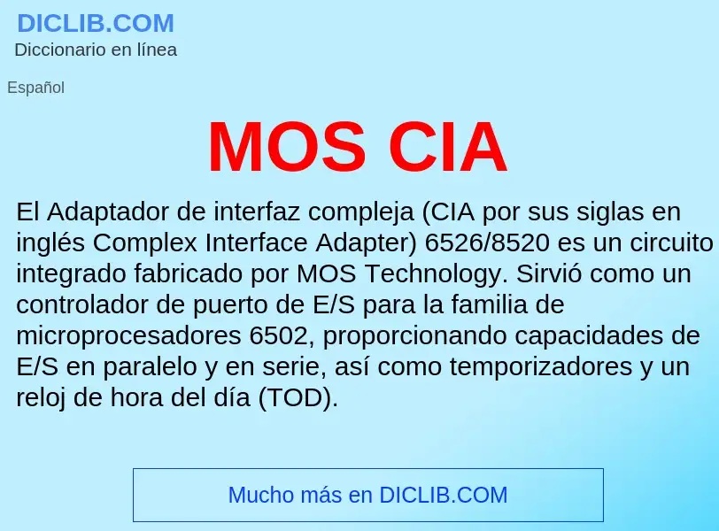 Wat is MOS CIA - definition