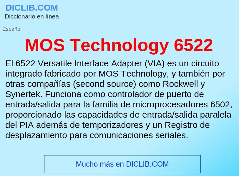 Wat is MOS Technology 6522 - definition