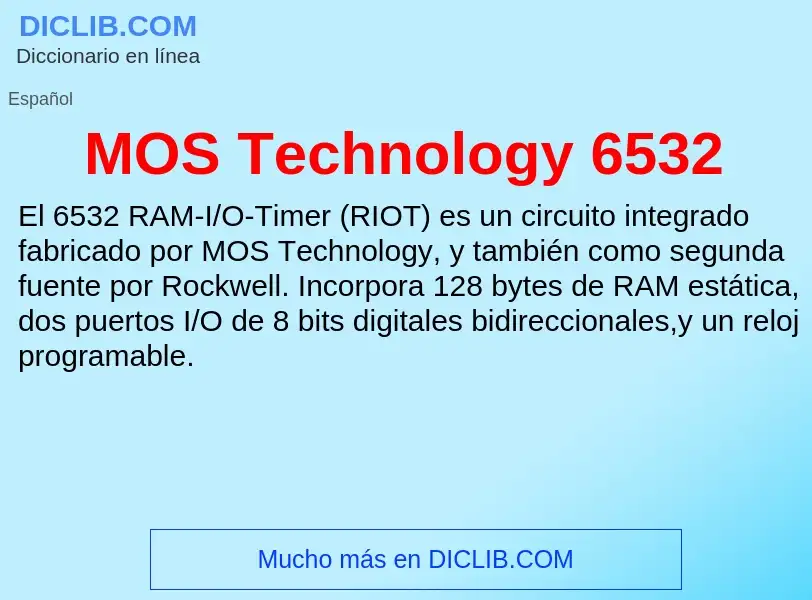 Wat is MOS Technology 6532 - definition