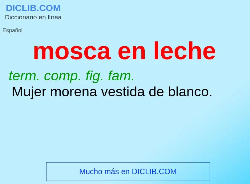 O que é mosca en leche - definição, significado, conceito