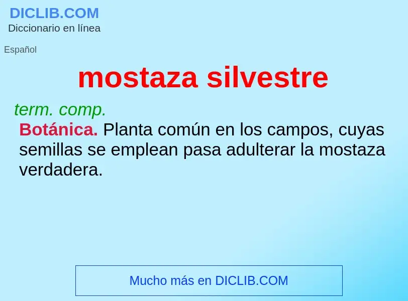 What is mostaza silvestre - meaning and definition