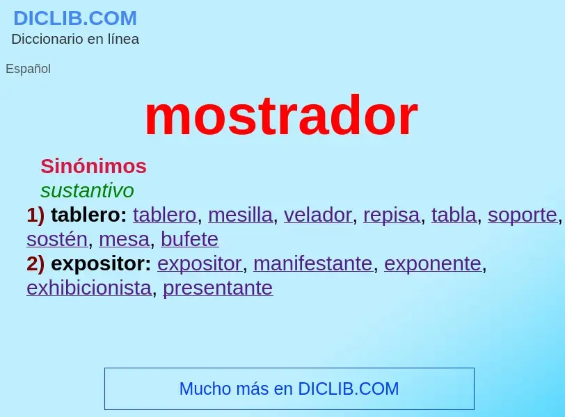 What is mostrador - definition