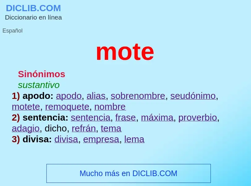 Wat is mote - definition