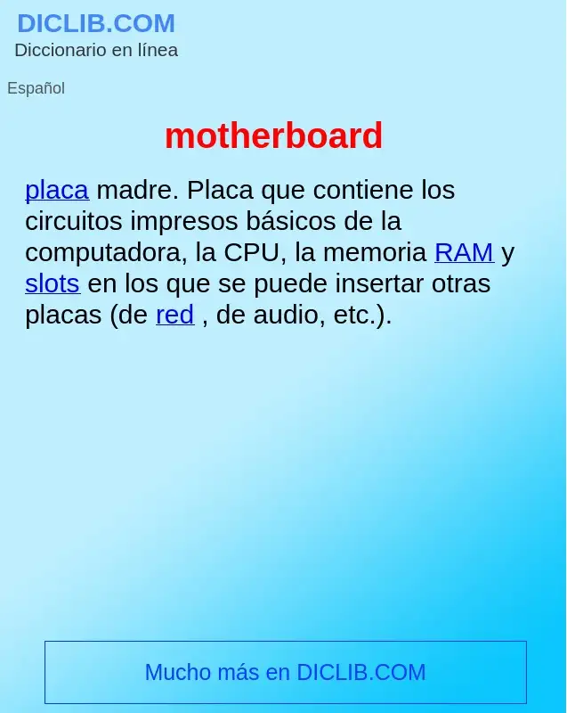 What is motherboard - definition