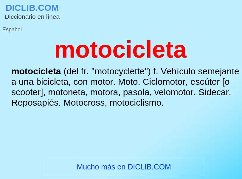 ¿Qué es motocicleta? - significado y definición