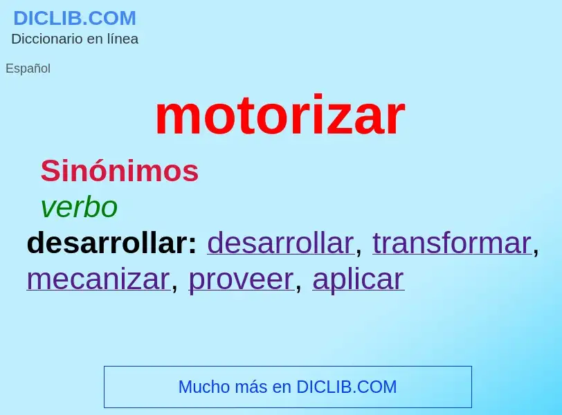 Was ist motorizar - Definition