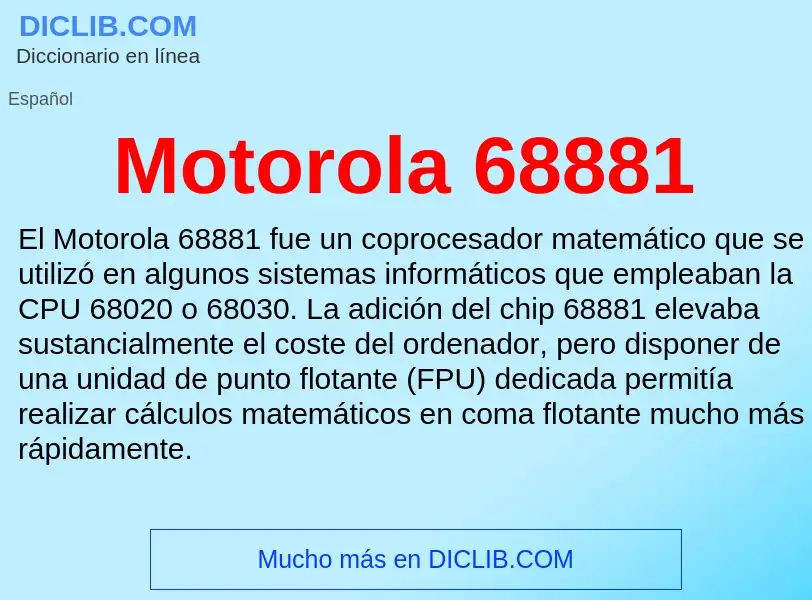 ¿Qué es Motorola 68881? - significado y definición