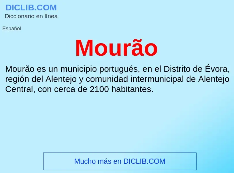 ¿Qué es Mourão? - significado y definición