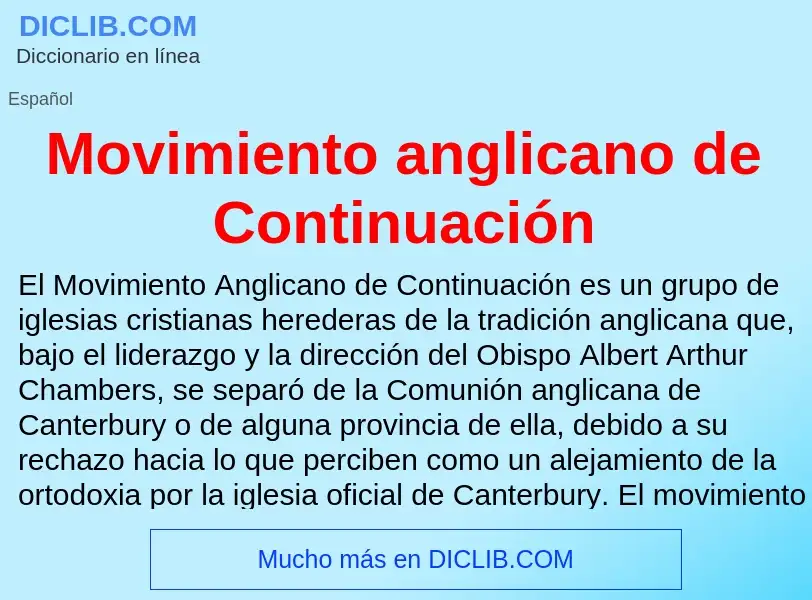 Wat is Movimiento anglicano de Continuación - definition