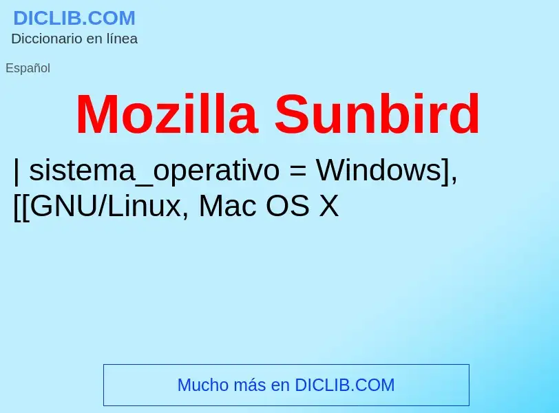 ¿Qué es Mozilla Sunbird? - significado y definición