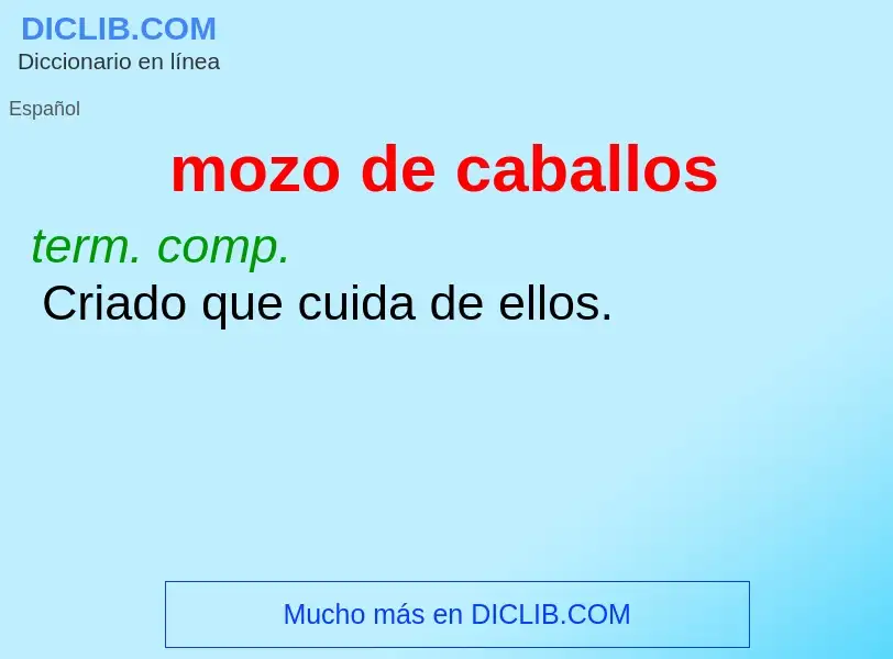 What is mozo de caballos - definition