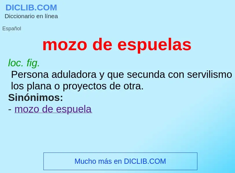 ¿Qué es mozo de espuelas? - significado y definición