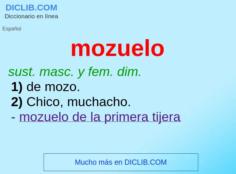 ¿Qué es mozuelo? - significado y definición