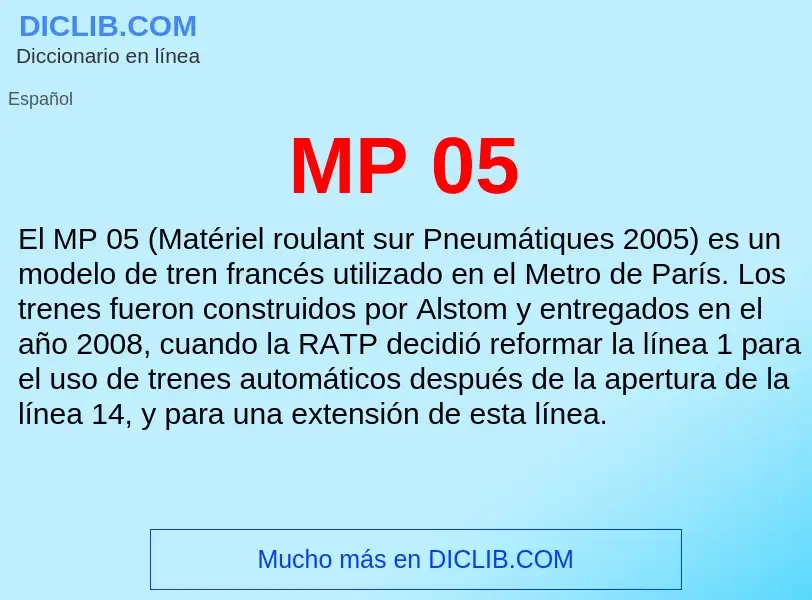 Wat is MP 05 - definition