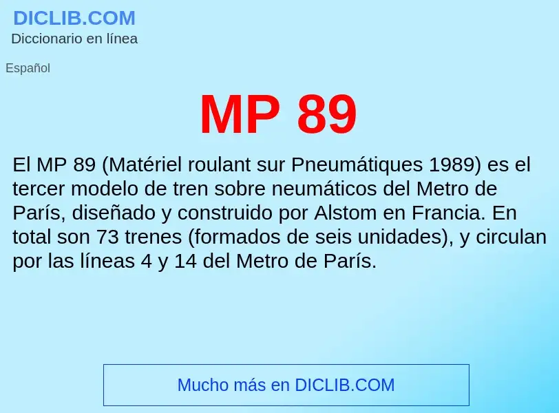 Wat is MP 89 - definition