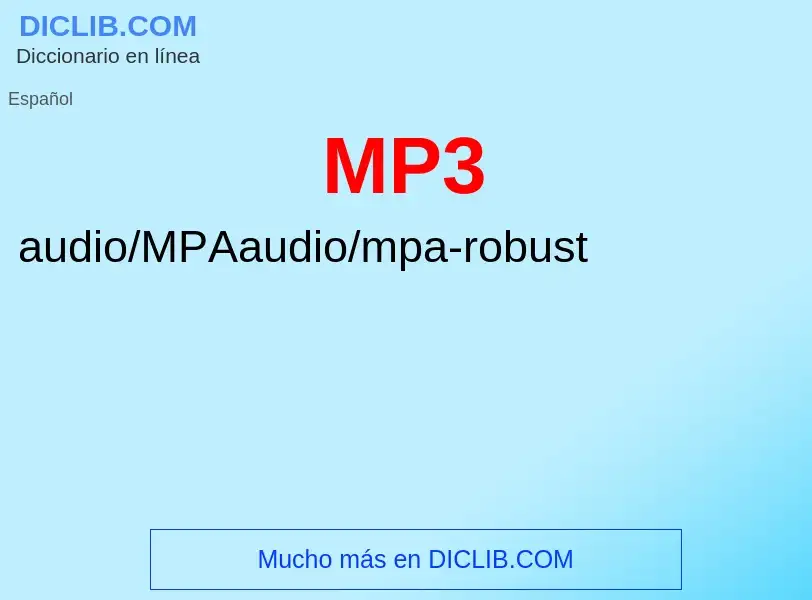 What is MP3 - meaning and definition