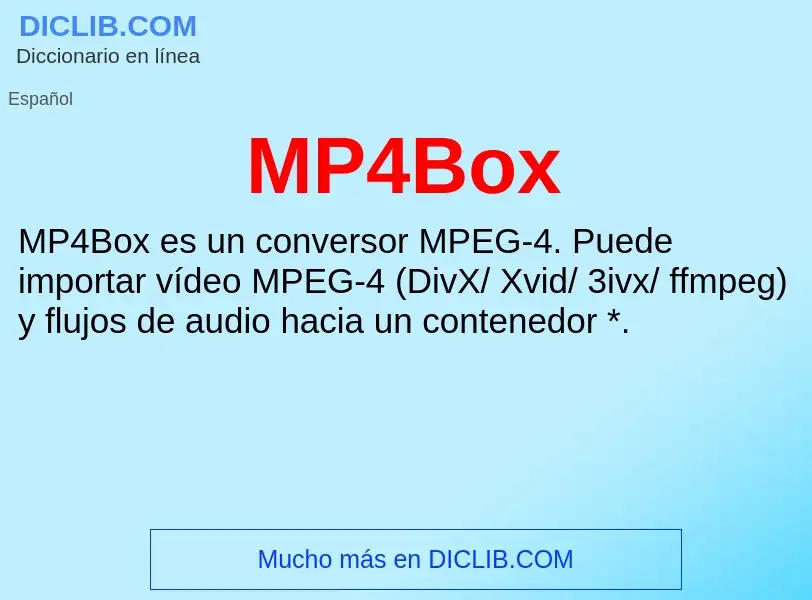 O que é MP4Box - definição, significado, conceito