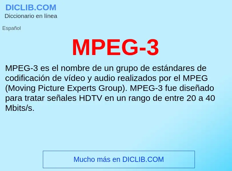 Wat is MPEG-3 - definition