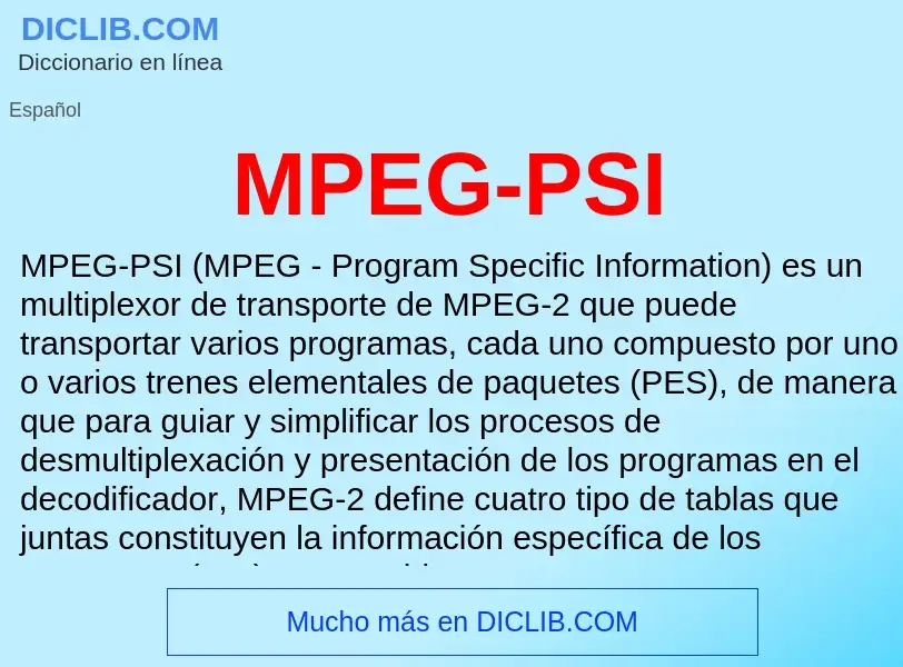 What is MPEG-PSI - meaning and definition