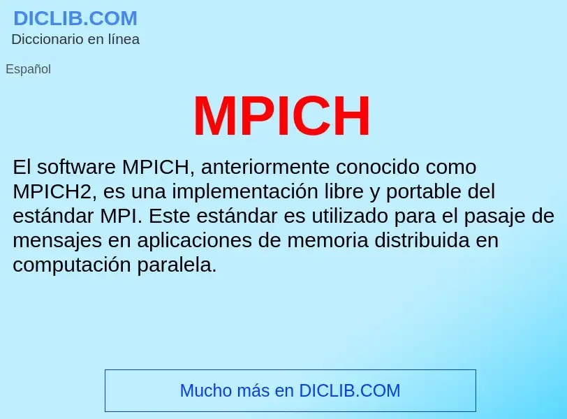 What is MPICH - meaning and definition