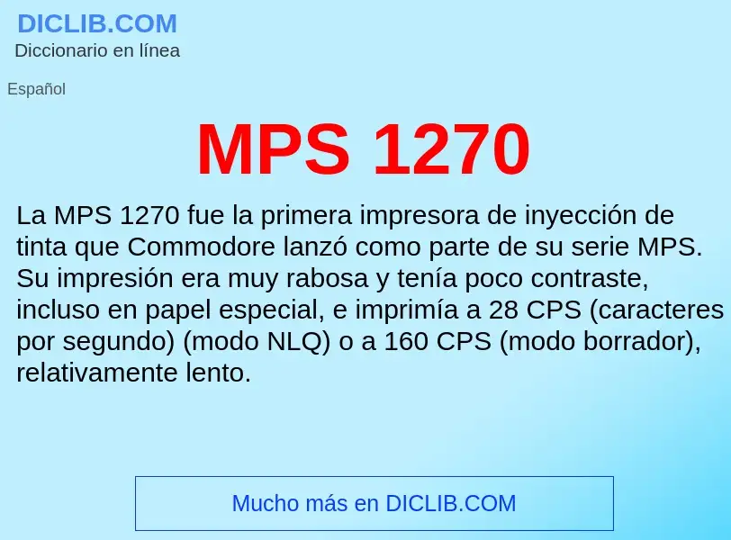 Wat is MPS 1270 - definition