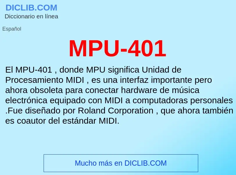 What is MPU-401 - meaning and definition