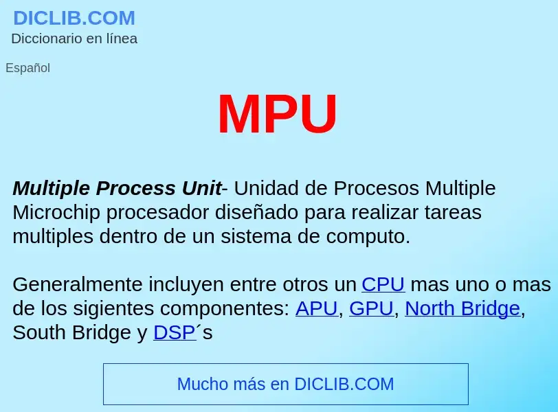 What is MPU  - meaning and definition