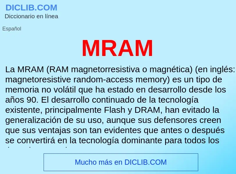 Wat is MRAM - definition