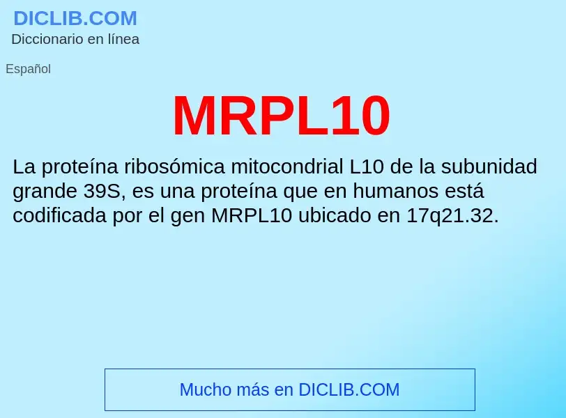 What is MRPL10 - meaning and definition