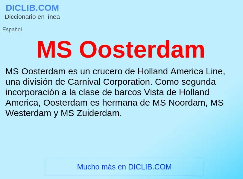 Was ist MS Oosterdam - Definition